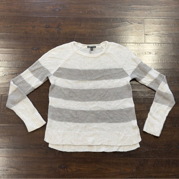 Eileen Fisher Organic Linen/Organic Cotton Striped Long Sleeve Sweater Sz Small - Picture 2 of 11